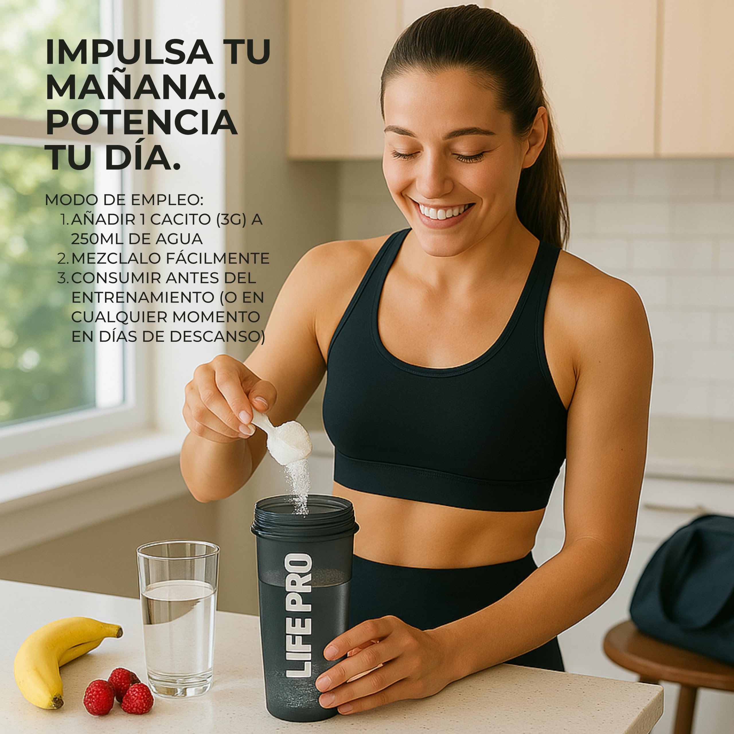 Creatina Monohidratada Creapure Life Pro 650g – Creatina Micronizada Pura, Hasta 216 Tomas – Sin Gluten, Para Fuerza, Energía y Recuperación Muscular – Calidad Alemana Garantizada