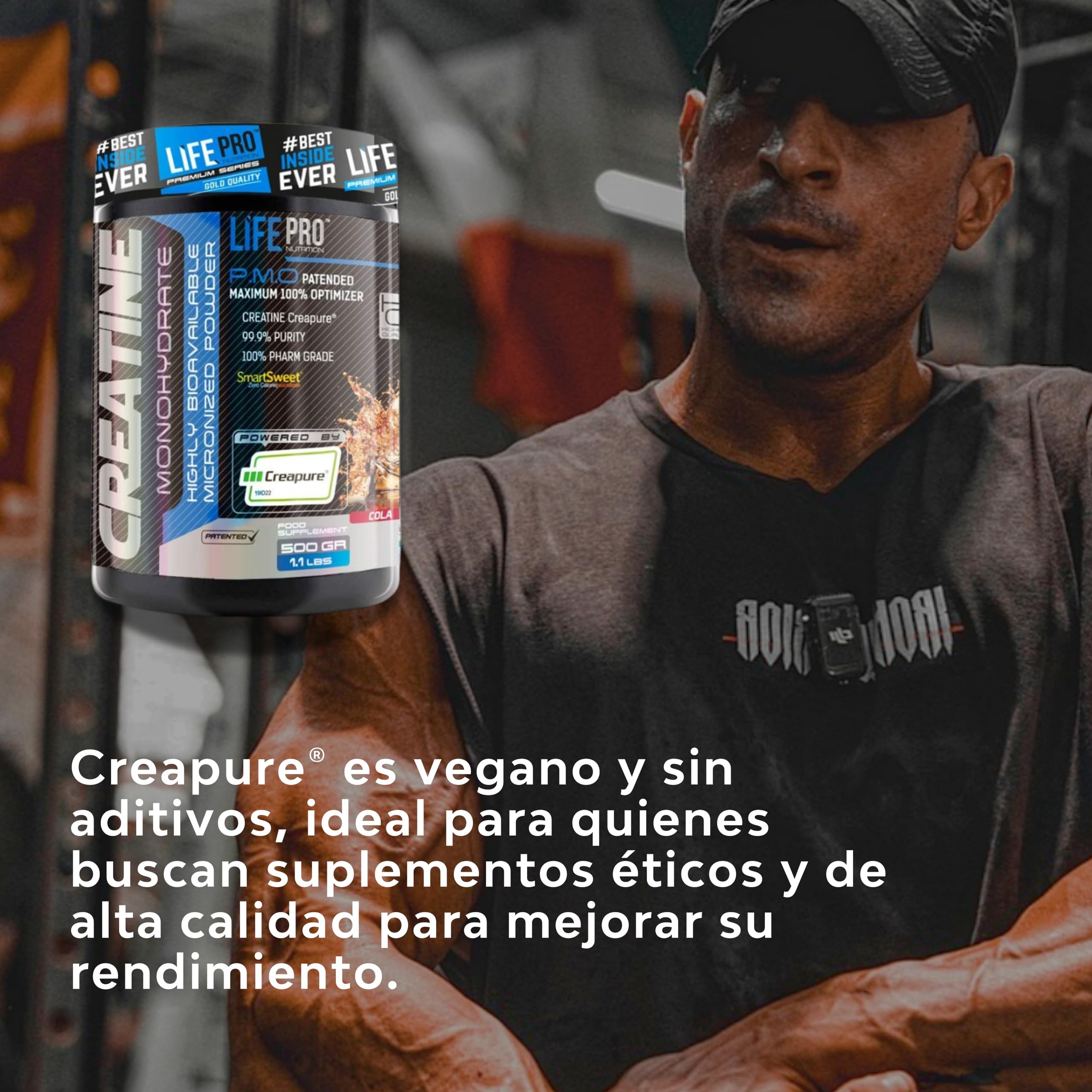 Life Pro Creatine Creapure 500g | Creatina Creapure en Polvo | Sello de Calidad Garantizada (COLA)
