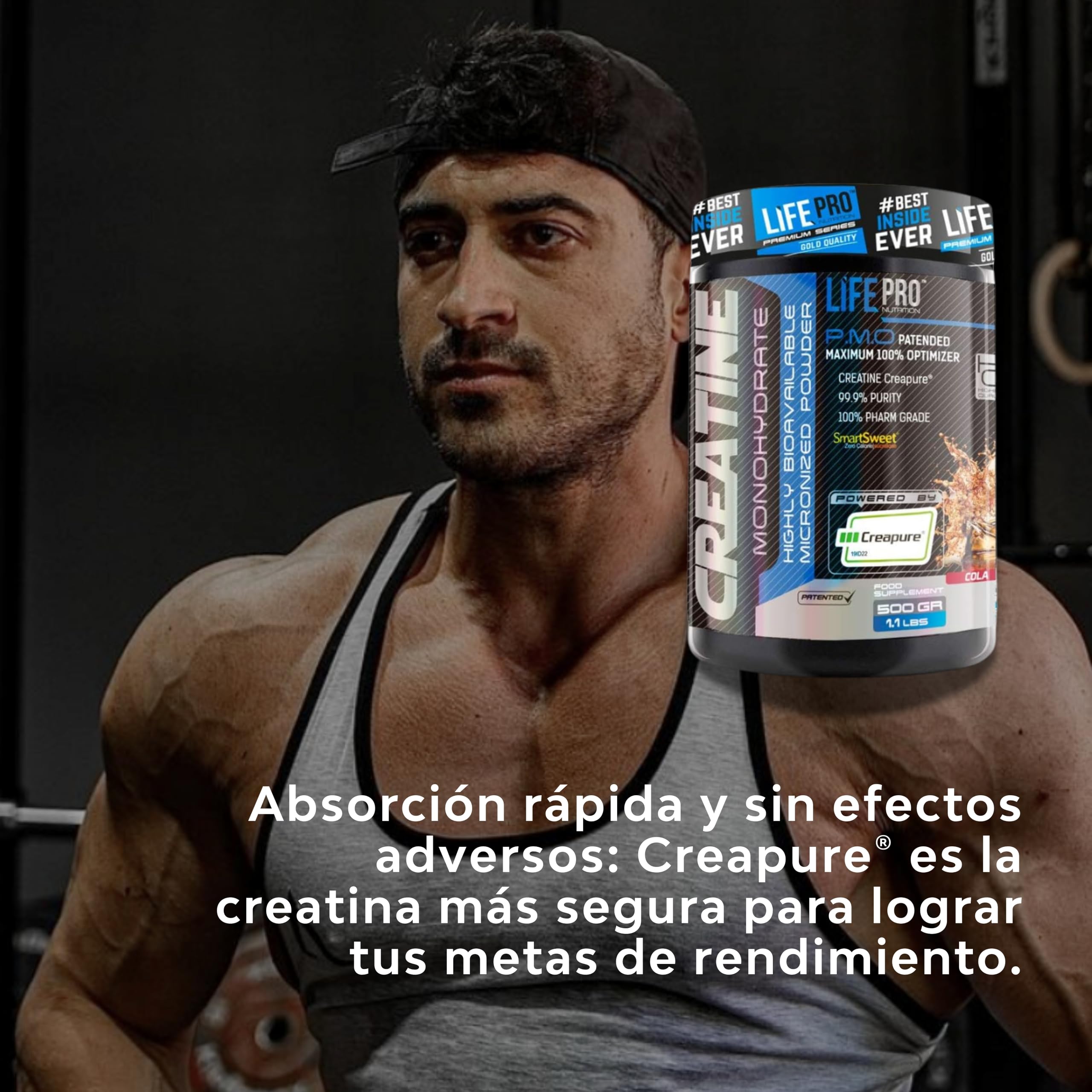 Life Pro Creatine Creapure 500g | Creatina Creapure en Polvo | Sello de Calidad Garantizada (COLA)
