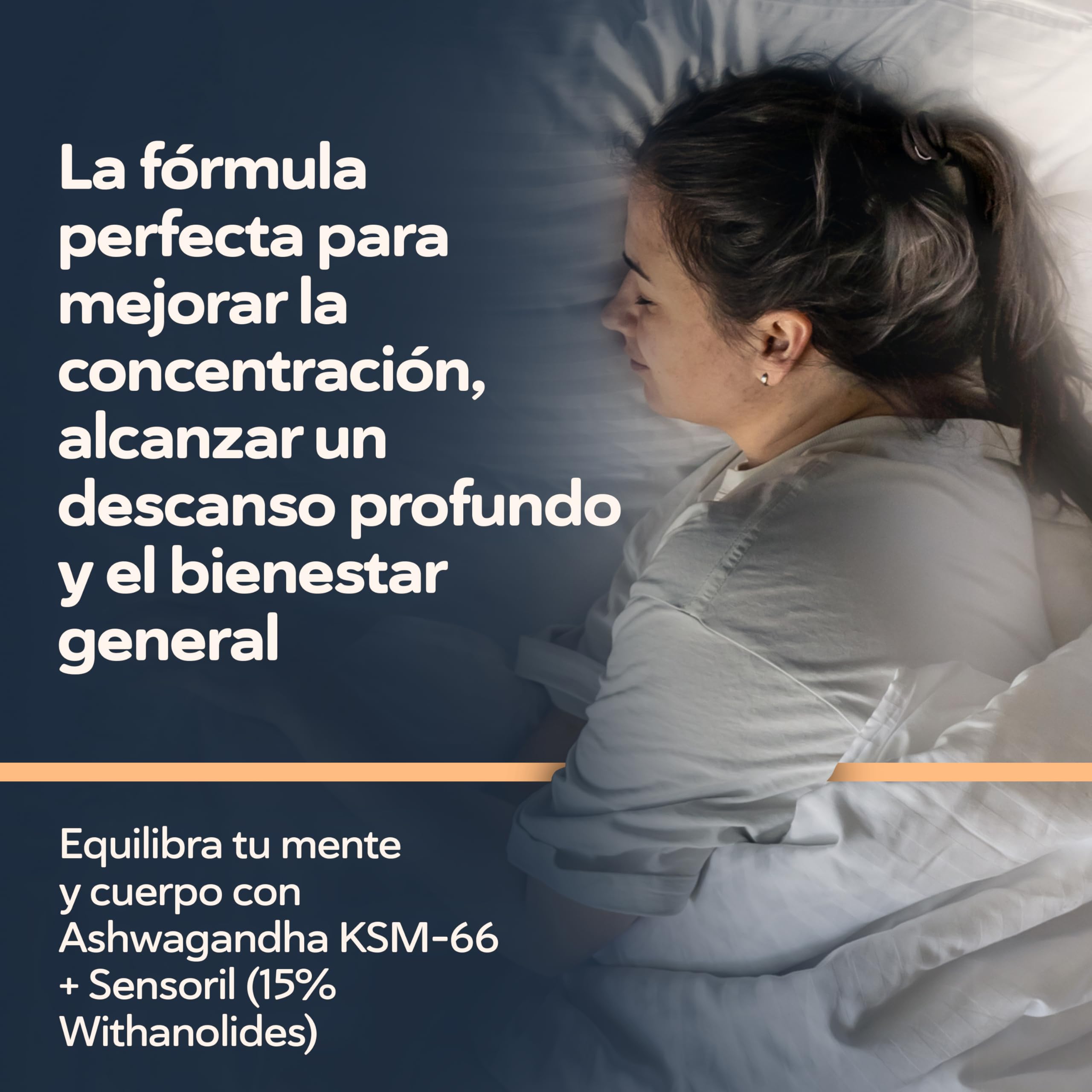 Ashwagandha KSM-66 con Sensoril (15-20% Withanolidos) - Alta Potencia Adaptógeno y Nootropico, Sueño Profundo, Bienestar, Energía, Concentración y Reducción de Cortisol, 2 Meses