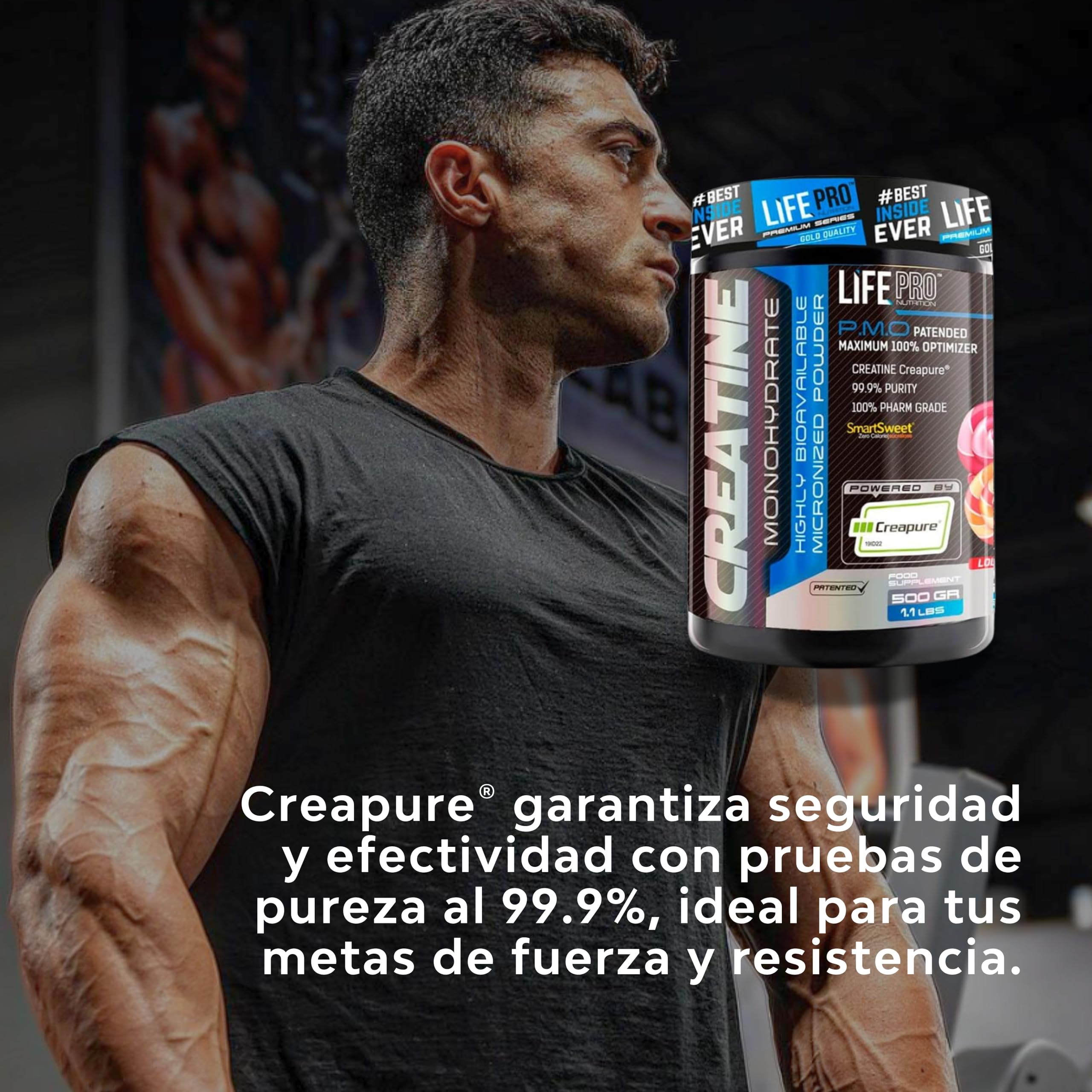 Life Pro Creatine Creapure 500g | Creatina Creapure en Polvo | Sello de Calidad Garantizada (COLA)