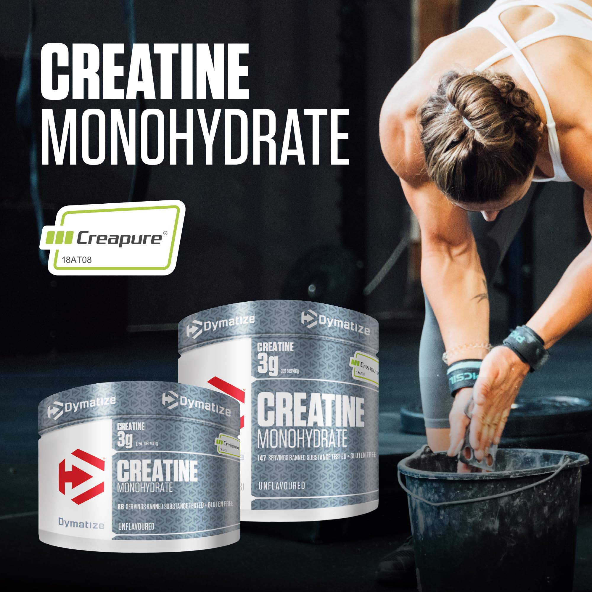 Dymatize Creatine Monohydrate Unflavoured Powder 1x300g - 100% Creapure Creatine - Aminoácidos - Creatina