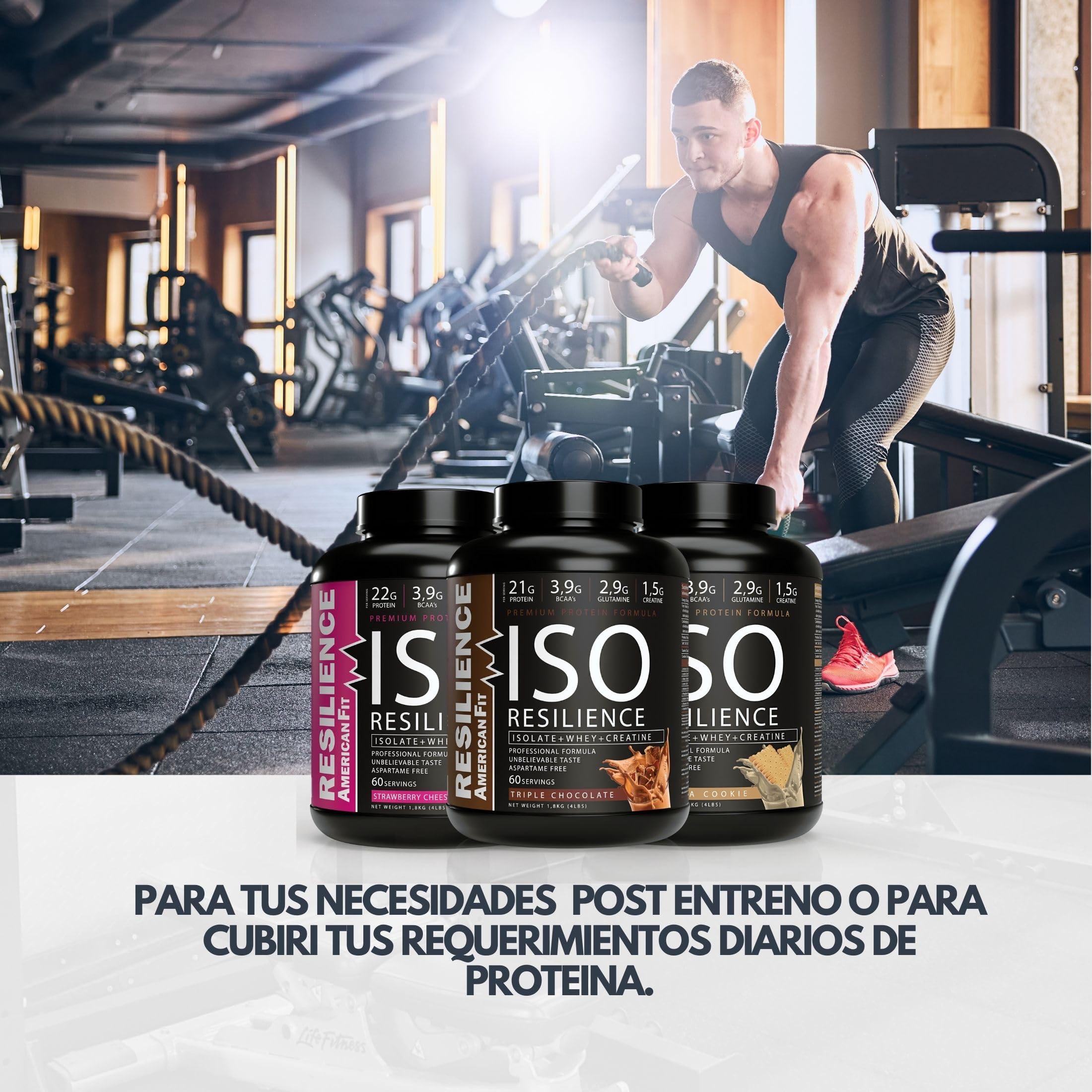 ISO RESILIENCE|Proteína en Polvo|Proteinas whey|1.8kg|Proteínas de Suero con Creatina|Ganar Masa Muscular|Proteína Sabor Triple Chocolate|Batido Proteinas Masa Muscular|Proteina Con Creatina.