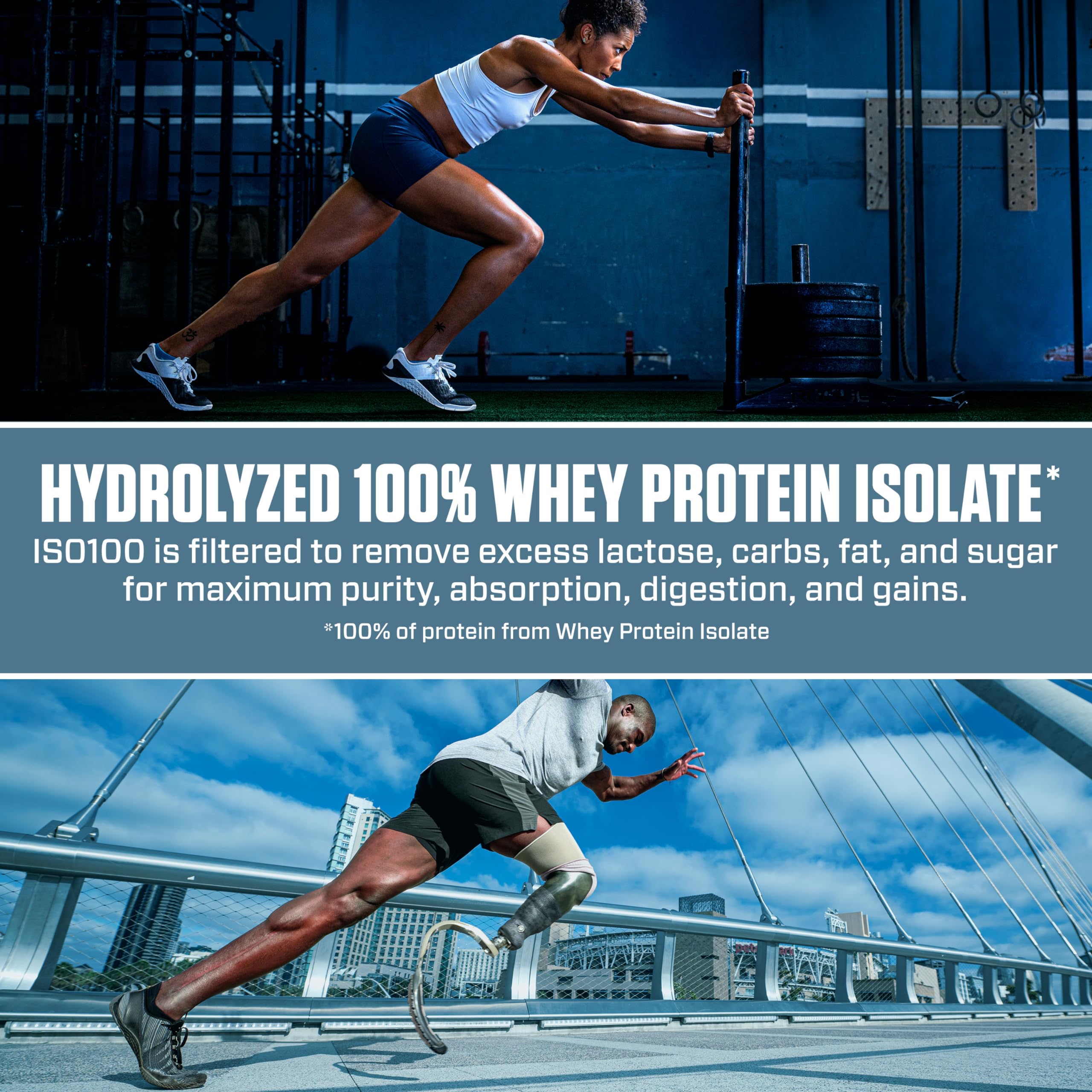 Dymatize ISO 100 Hydrolyzed Chocolate Peanut 2264g - Hidrolizado de Proteína de Suero Whey + Aislado en Polvo
